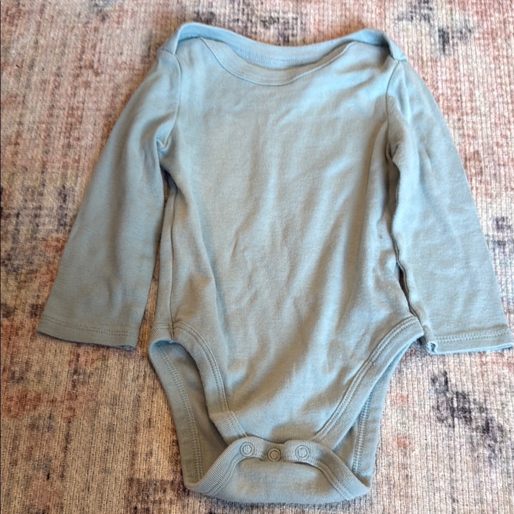 Little Co organic Blue Long Sleeve Bodysuit One Piece